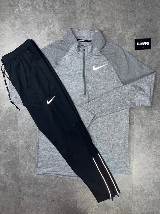 Grey Nike Element 1/4 Zip & Black Nike Phenom Bottoms