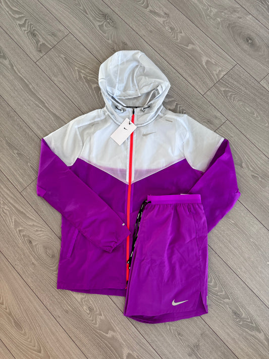 Nike asia exclusive grape/white windrunner set