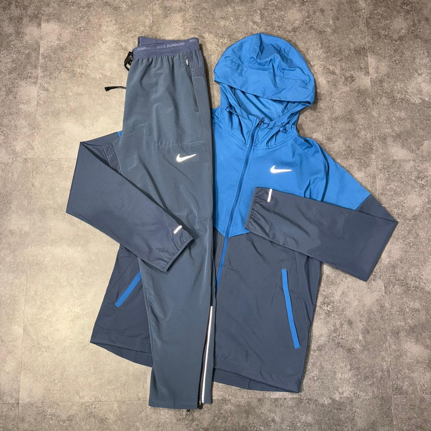 NIKE UV WINDRUNNER JACKET THUNDER BLUE & NAVY PHENOM BOTTOMS SET